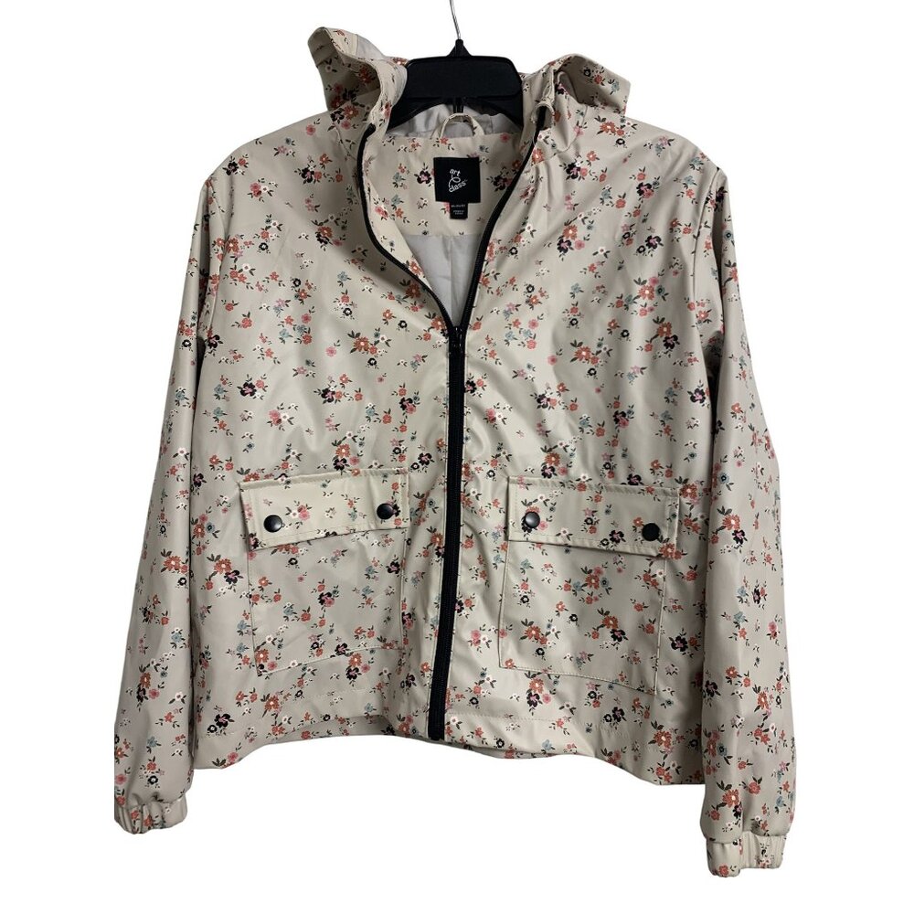 Art Class Floral‎ Hooded Raincoat XL 14-16 Girls